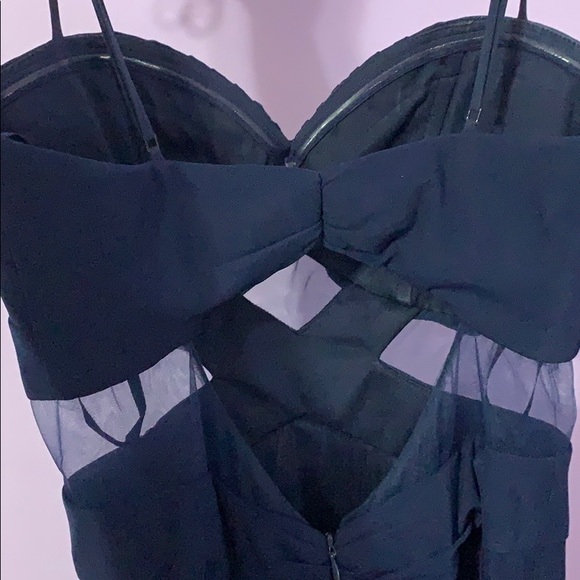 Navy blue floor length prom dress - Picture 2 of 2